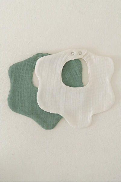elibaby 2-Pack 100% Organic Cotton 8-Layer Multi Muslin Floral Baby Drool Bib...