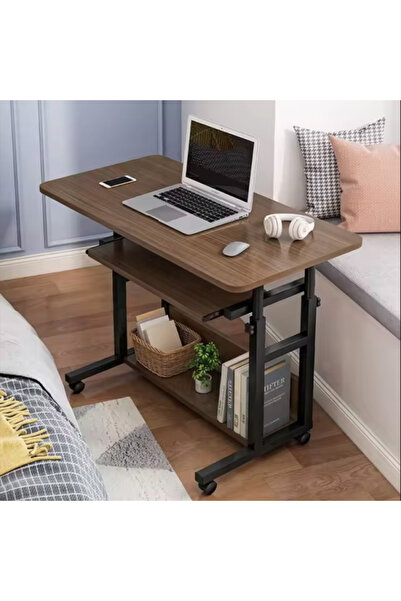 Un Movable Computer Desk with Keyboard Tray (80x45) - Brown