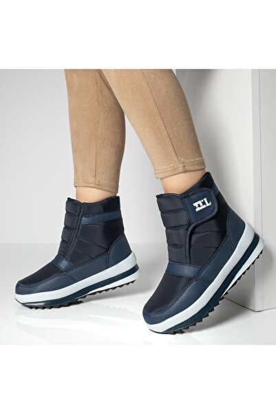 BMoD Ghete de damă din material textil albastru cu talpă groasă MOD12895