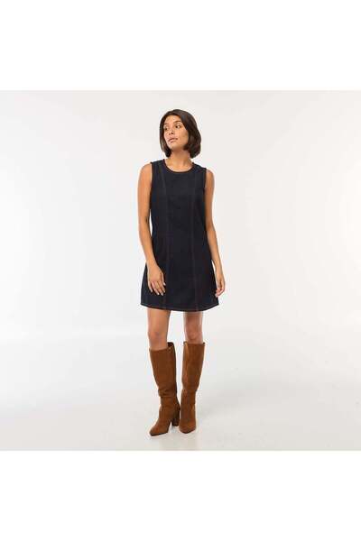 KIABI فستان جينز قصير باللون الأزرق