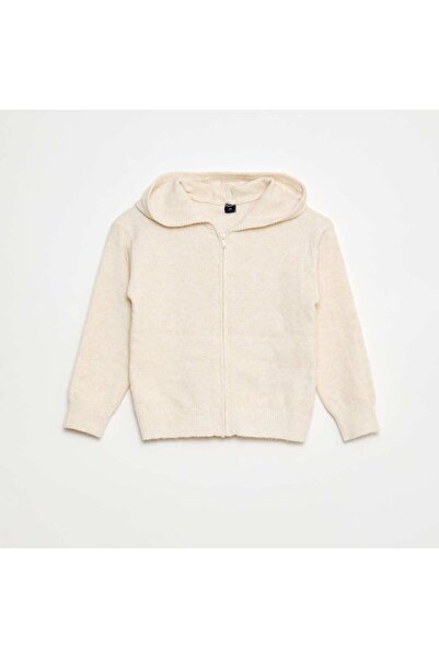 KIABI كارديجان محبوك بغطاء رأس من مارل، لون بيج