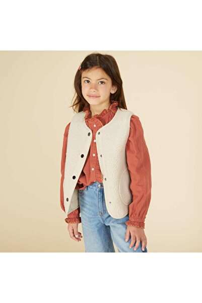 KIABI بلوزة من القطن والشاش باللون البرتقالي