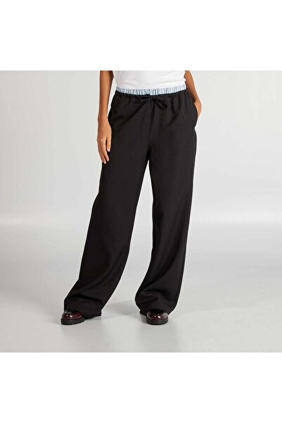 KIABI Wide-leg trousers with visible boxer waistband effect GREY