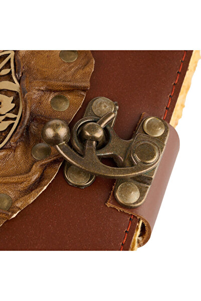 OEM Handmade leather journal "A life like the wind and the leaf" 18x13 cm - antiqued paper