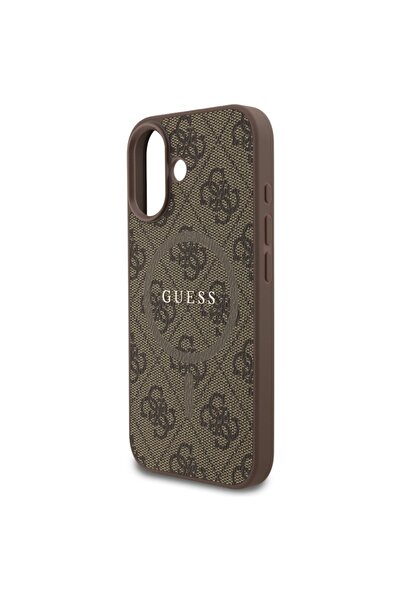 Guess Θήκη για iPhone 17, 4G Ring Classic Logo MagSafe, Καφέ
