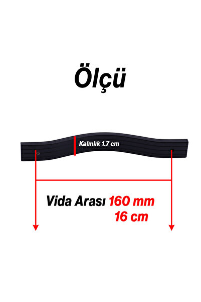 Badem10 Hyacinth Black Metal Handle 160 mm Modern Furniture Drawer Handle Kitchen Cabinet and Door Handles Durable