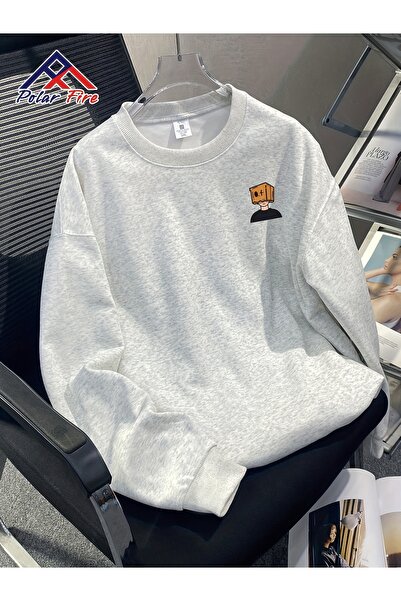 Lider Leather سويت شيرت مطبوع برقبة دائرية – للجنسين – قماش بوليستر قطني مزدو...