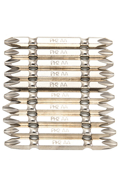Lawazim Screw Bits - 10 Piece 65mm Double Ended PH2 with Hex Shank for Drill & DIY Projects