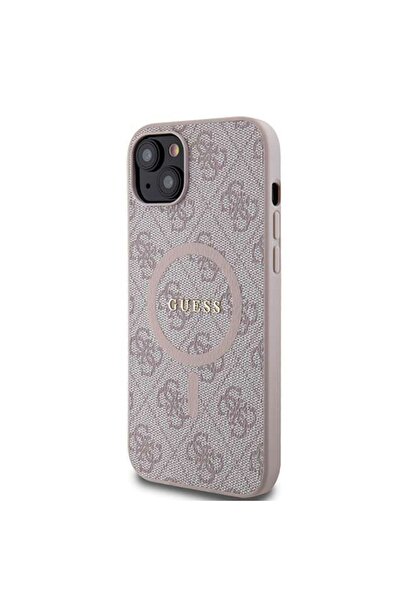 Guess Θήκη για iPhone 14, δαχτυλίδι 4G με κλασικό λογότυπο MagSafe, ροζ