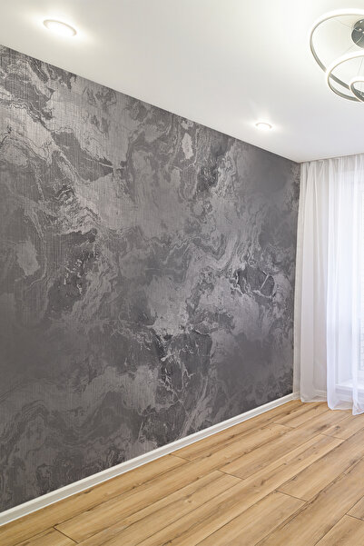 dreamwall Şık Gri Taş Dokulu Tekstil Duvar Kağıdı
