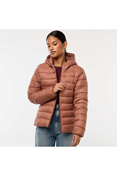 KIABI Lightweight Padded Jacket with Hood BROWN