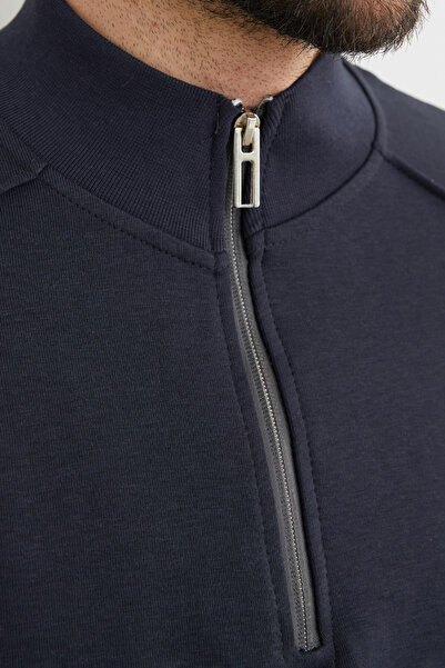 Fulla Moda Stand Collar Half Zipper Sweatshirt