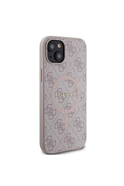 Guess Θήκη για iPhone 14, δαχτυλίδι 4G με κλασικό λογότυπο MagSafe, ροζ
