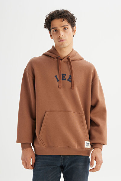 Lee Cotton Regular Fit Regular Cut Hooded Sweatshirt with Fleece Inside