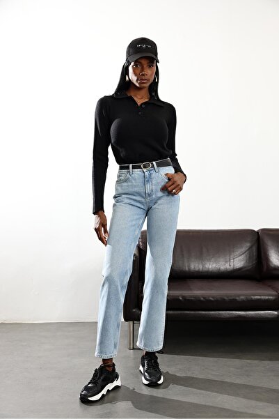 5in1Canpolat Ανοιχτό μπλε ίσιο τζιν