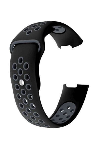 HALAMODO حزام بديل لساعة Fitbit Charge 3 أسود/رمادي