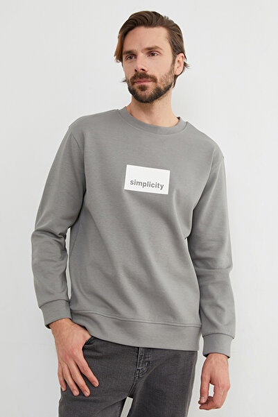 Fulla Moda Φούτερ με λαιμόκοψη με στάμπα Simplicity