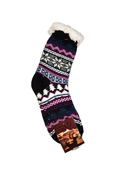 Inkastyl Non-slip socks Teddy fleece traditional motifs