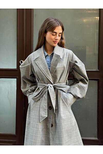 Retrobird Valencia Belted Trenchcoat Lightweight Coat Women's Gray