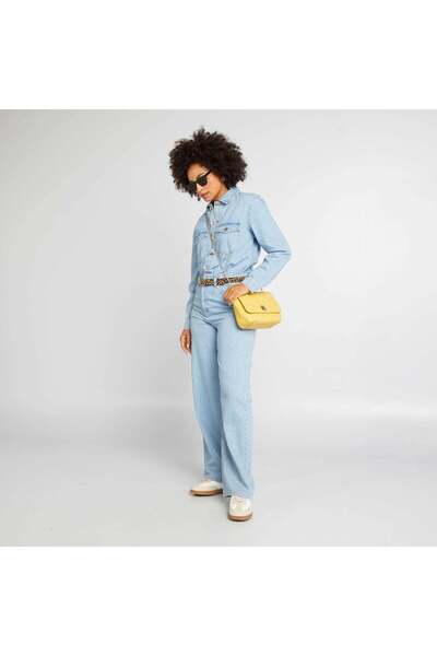 KIABI Relaxed denim jumpsuit BLUE