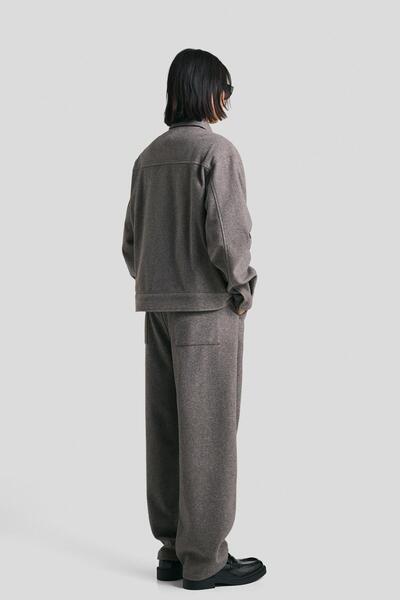 Bershka Balloon-fit flannel trousers