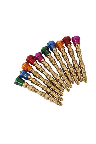 Lawazim Magnetized Screwdriver Bits - 10 Piece Multicolor Magnetic Collar for Drill & DIY