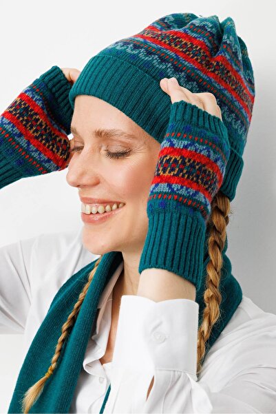 Desen Triko Women's Jacquard Wool Gloves Early Medieval