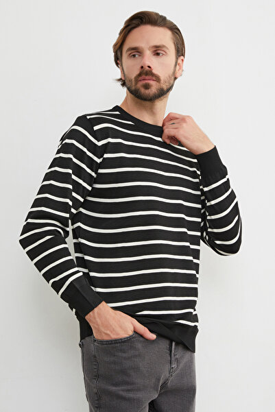 Fulla Moda Пуловер с кръгла яка на райета