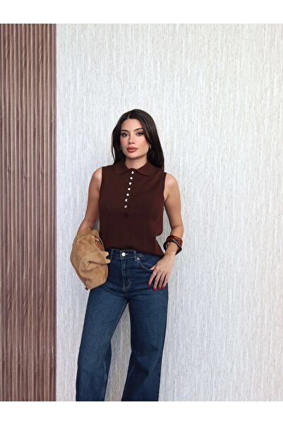 ESRAHELVACI Zero Sleeve Button Sweater