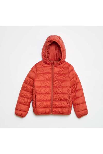 KIABI Lightweight Padded Jacket with Hood ORANGE