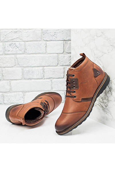 Modlet.ro Men's brown casual genuine leather lace-up boots MOD10568