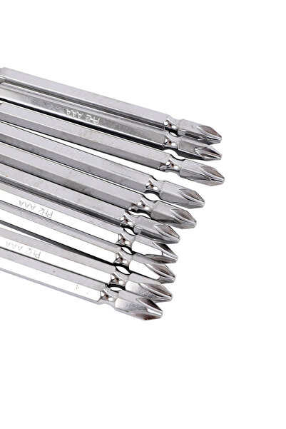 Lawazim Screw Bits Set - 10 Piece 100mm PH2 Double Ended Philips with Hex Shank for Drill & DIY