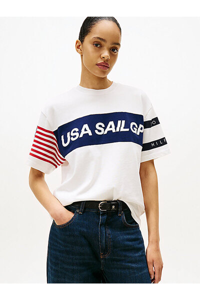 Tommy Hilfiger Men's Tommy X U.S. Sail Gp Team Color-Blocked Relaxed T-Shirt