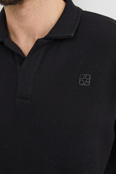 Fulla Moda Kabartma Baskılı Polo Yaka Body