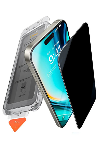 Lopard iPhone 17 Hayalet-Gizli Cam Ekran Koruyucu Premium 7x Güçlendirilmiş Kolay Uygulama Aparatıyla