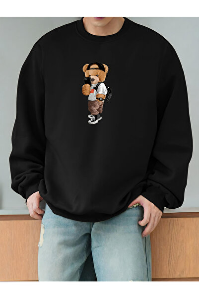 Lider Leather Hanorac imprimat cu guler rotund – Unisex – Țesătură din bumbac...