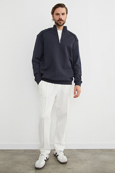 Fulla Moda Stand Collar Half Zipper Sweatshirt