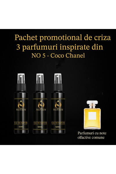Nuvien Set of 3 Perfumes 50ml – Inspired by NO 5 C.C.
