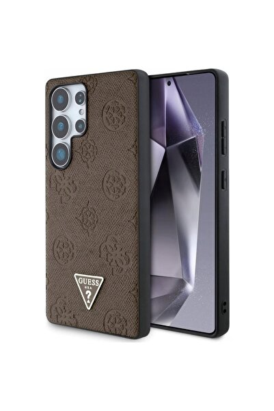 Guess Θήκη για Samsung Galaxy S25 Ultra, Peony Grained Hot Stamp Triangle Logo MagSafe, Καφέ