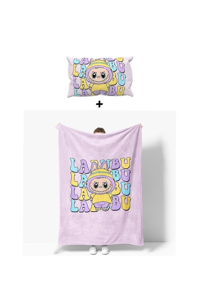 GC GÖKHAN CLUB غطاء وسادة من الصوف بتصميم LABUBU TEMALI