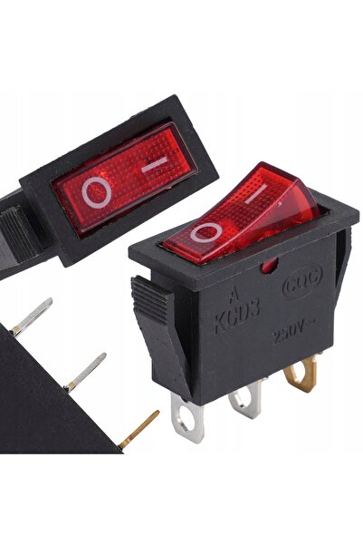 Rosfix Comutator Basculant KCD3 ON-OFF | 15A 250V cu Iluminare 3 Pini