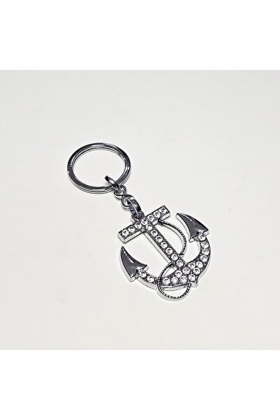 ÜNSA Anahtar إكسسوار سلسلة مفاتيح على شكل مرساة بحري مرصعة بالأحجار، إكسسوار للحقائب