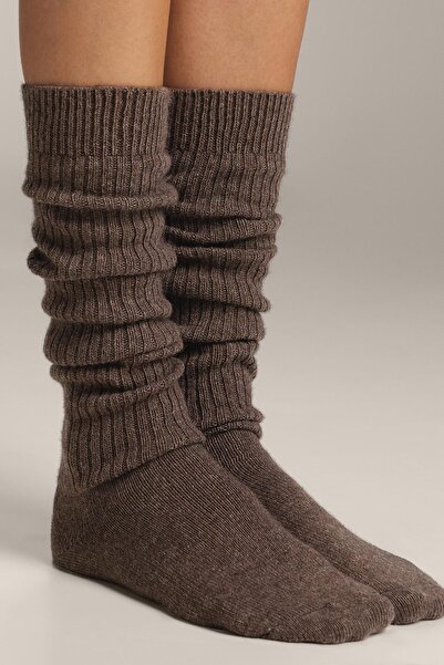 Oysho %21 kaşmir %14 yün uzun çorap