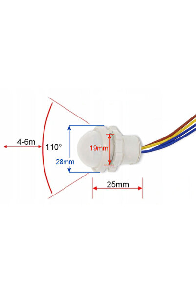 Rosfix PIR Motion Sensor 230V 20mm – 90s | Detection 110°, 6m, ≤40W