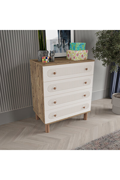 beenal Furkan Şifonyer 4 Çekmeceli Mebran Bohem Kapaklı -Kurulumlu Teslim Edi...