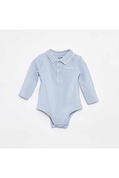 KİABİ Long-sleeved polo collar body BLUE