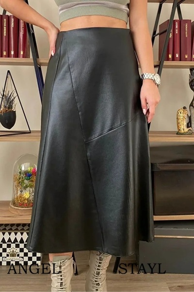 angel stayl YENİ SEZON KADIN DERİ ETEK
