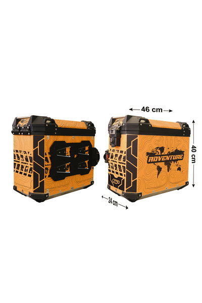 GP KOMPOZİT DSN03 Universal 40 lt x 2 Desenli Alüminyum Motosiklet Yan Çanta ...