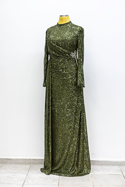 GÖKMEN GİYİM Pul Payetli Uzun Tesettür Abiye