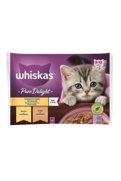Whiskas Pouch Güveç Etli Pure Delight Tavuklu ve Somonlu Yavru Kedi Yaş Mamas...
